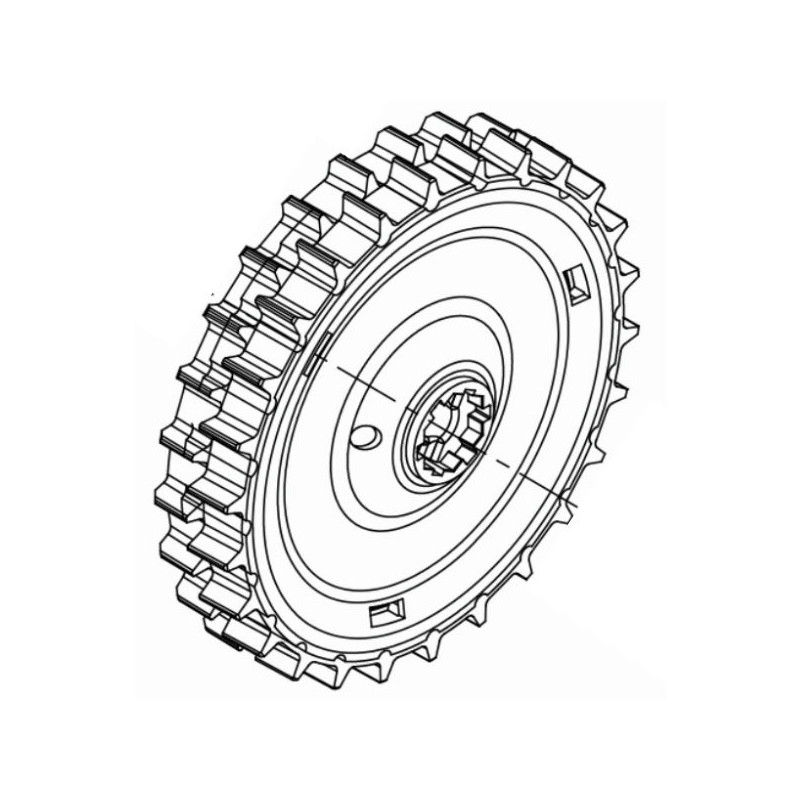 Roue arrière nue robot tondeuse Worx WR155E