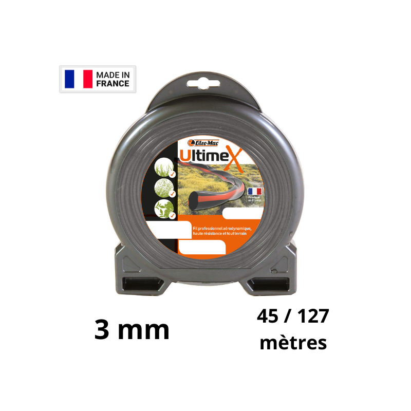 Fil débroussailleuse hélicoïdal Oleo Mac Ultime X - 3 mm