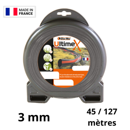 Fil débroussailleuse hélicoïdal Oleo Mac Ultime X - 3 mm