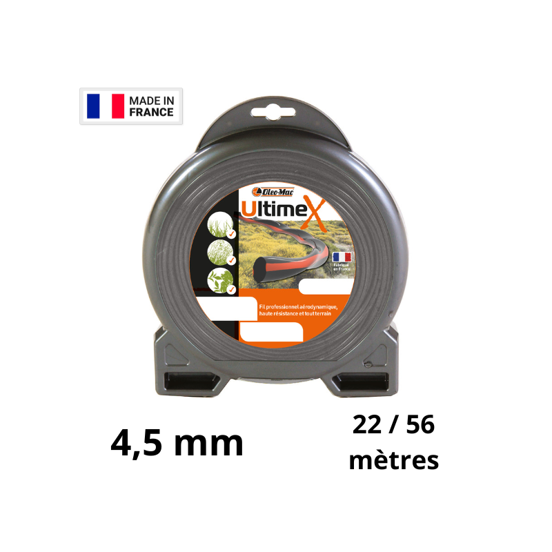 Fil débroussailleuse hélicoïdal Oleo Mac Ultime X - 4,5 mm