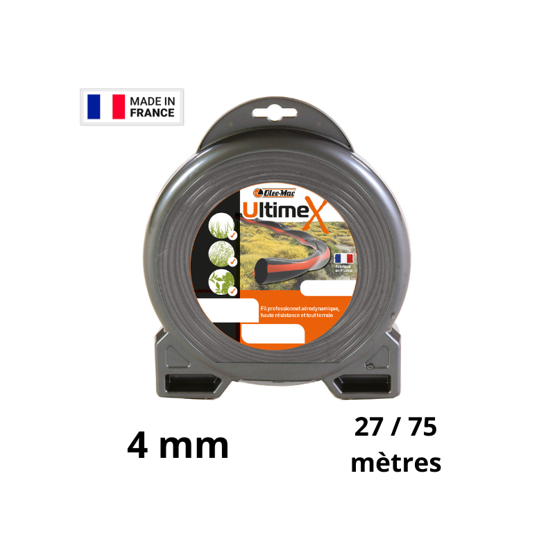 Fil débroussailleuse professionnel Oleo Mac Ultime X - 4 mm