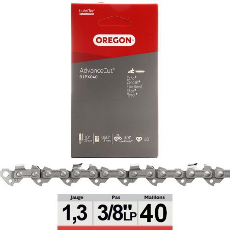 Chaine tronçonneuse 40 dents 3/8LP AdvanceCut Oregon 91PX