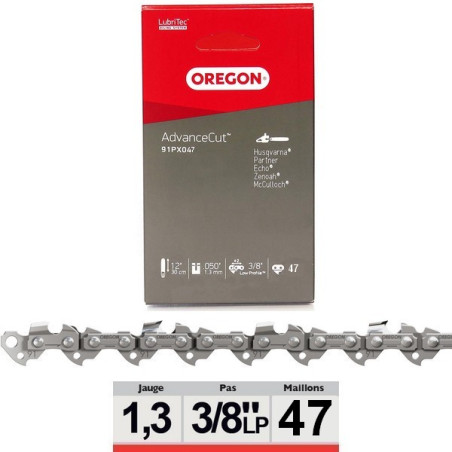 Chaine tronçonneuse Oregon 91PX047E 3/8LP 050 47 dents