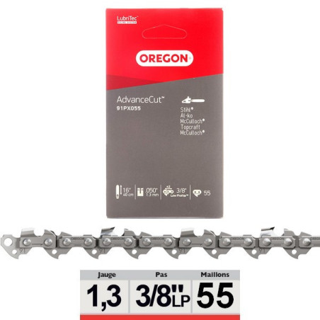 Chaine tronçonneuse Oregon 91PX055E 3/8LP 55 dents