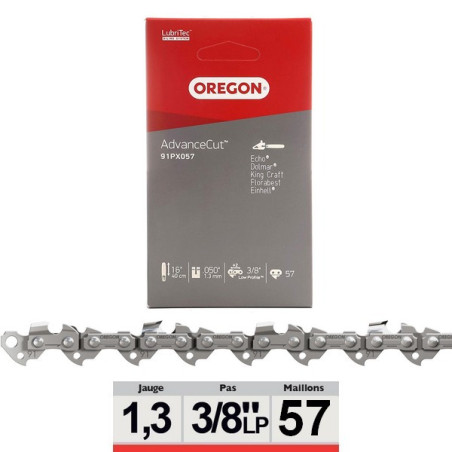 Chaine tronçonneuse Oregon 91PX057E  3/8LP 050 57 dents