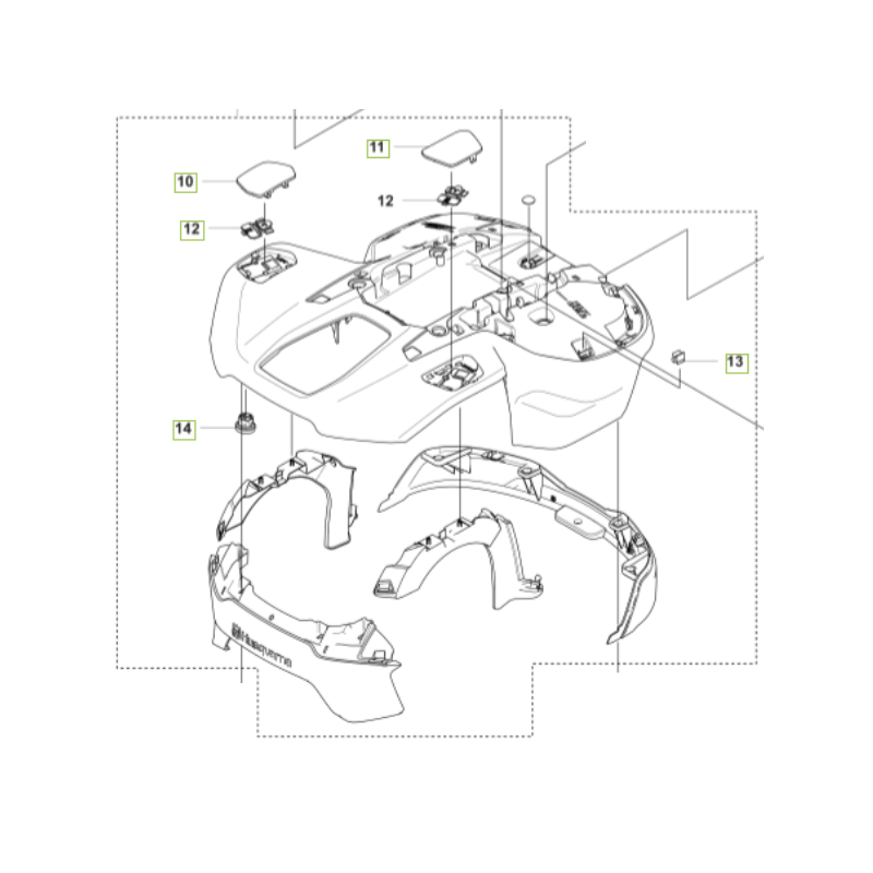 Carter principal robot tondeuse Husqvarna Nera 430X / 450X