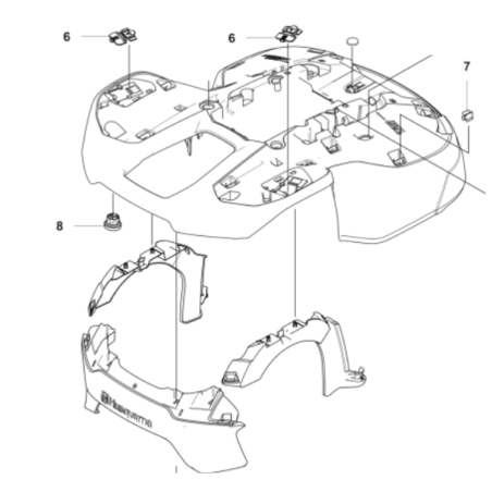 Carter principal robot tondeuse Husqvarna 320 Nera