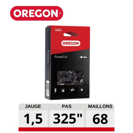 CHAINE TRONÇONNEUSE CARRÉ 68 dents POWERCUT .325", 1.5mm OREGON 21LGX (copie)