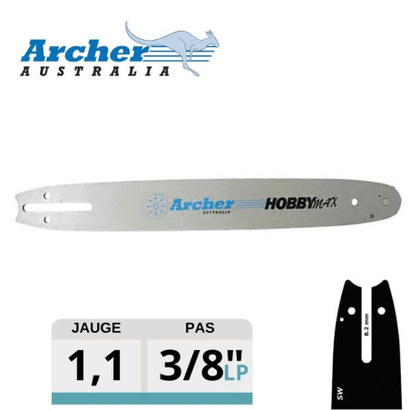 Guide tronçonneuse Archer Australia 3/8LP 043 1.1mm, pour ALPINA ET STIHL