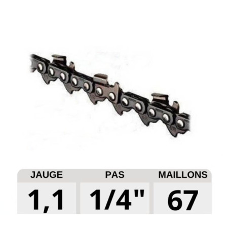 Chaine tronçonneuse SNK 1/4", 67 maillons compatible Stihl