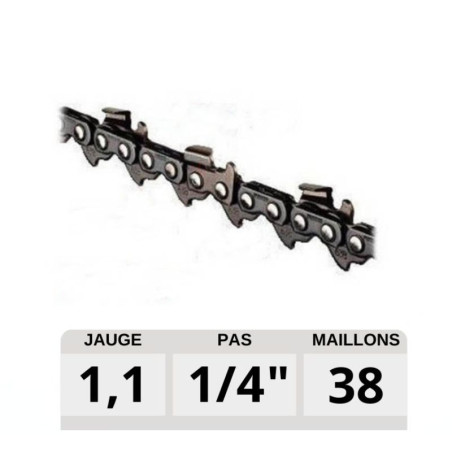 Chaine tronçonneuse SNK 1/4" 38 maillons pour KPC