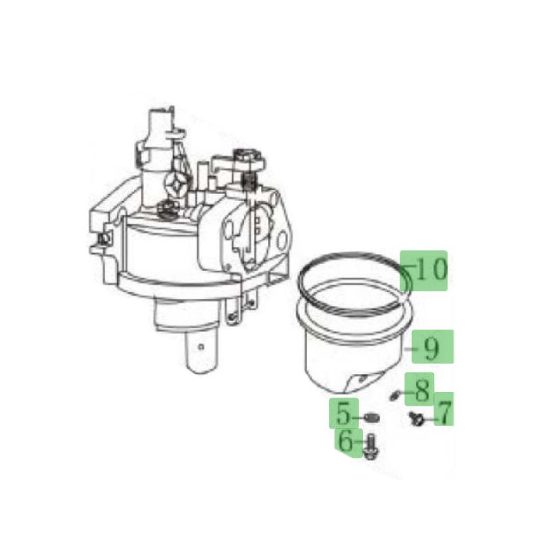 Carburateur tondeuse à moteur Loncin LC1P65FA
