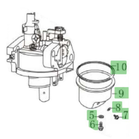 Carburateur tondeuse à moteur Loncin LC1P65FA