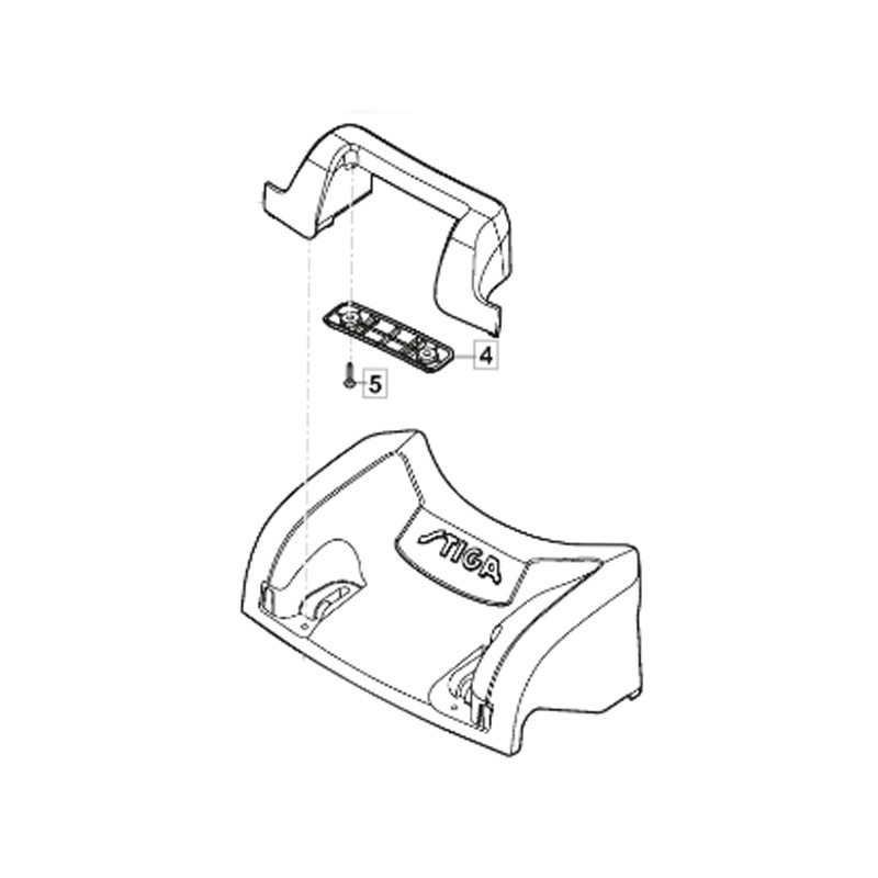 Capot frontale gris tondeuse à batterie Stiga