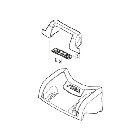Capot frontale gris tondeuse à batterie Stiga