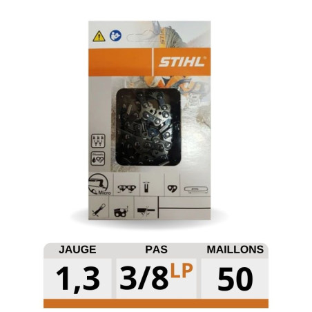 Chaîne tronçonneuse Stihl 3/8"LP 1.3MM 50 dents