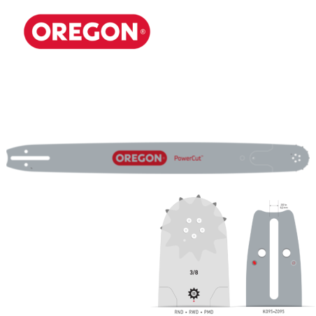 Guide-chaine pour tronçonneuse Echo  3/8", 050"  RNDD176 PowerCut Oregon