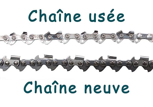 Chaîne usée vs chaîne neuve