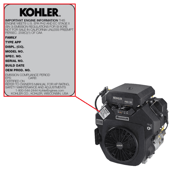 Gestion de mon Trouver le numéro d'un moteur Kohler