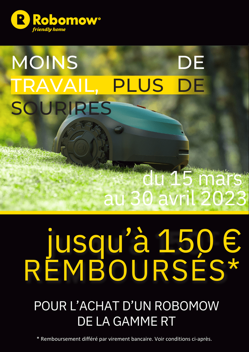 Offre 150€ rembrousés sur un robomow