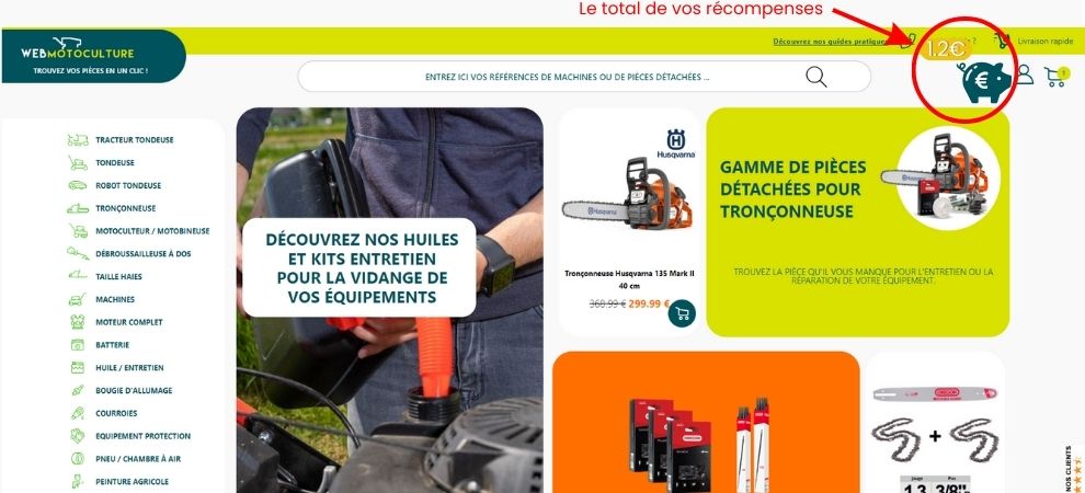 Récompense Webmotoculture achat produit